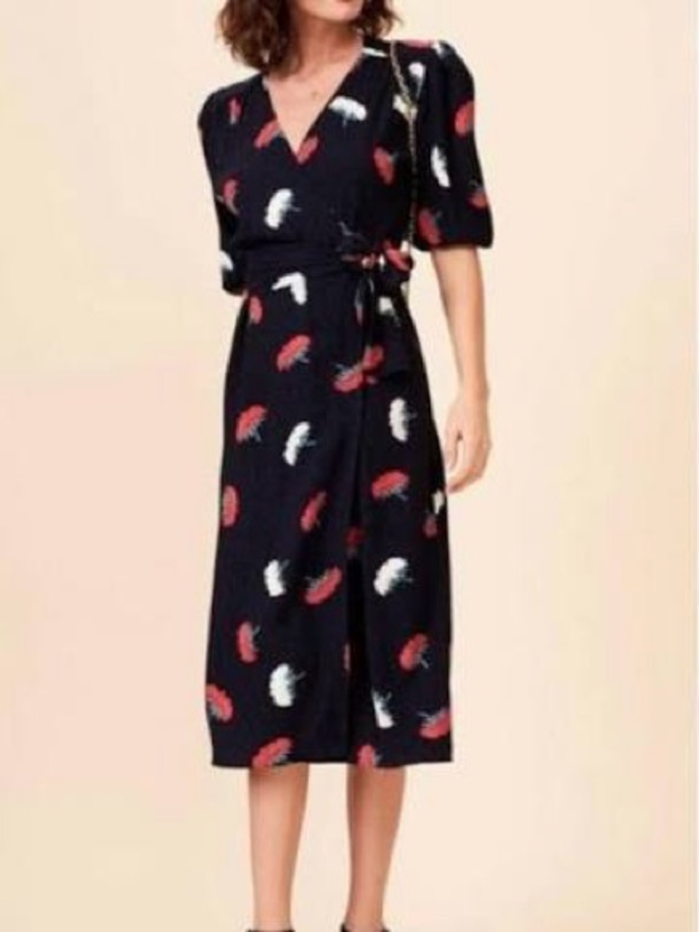 Rouje rosalie dress size 38 navy carnation print